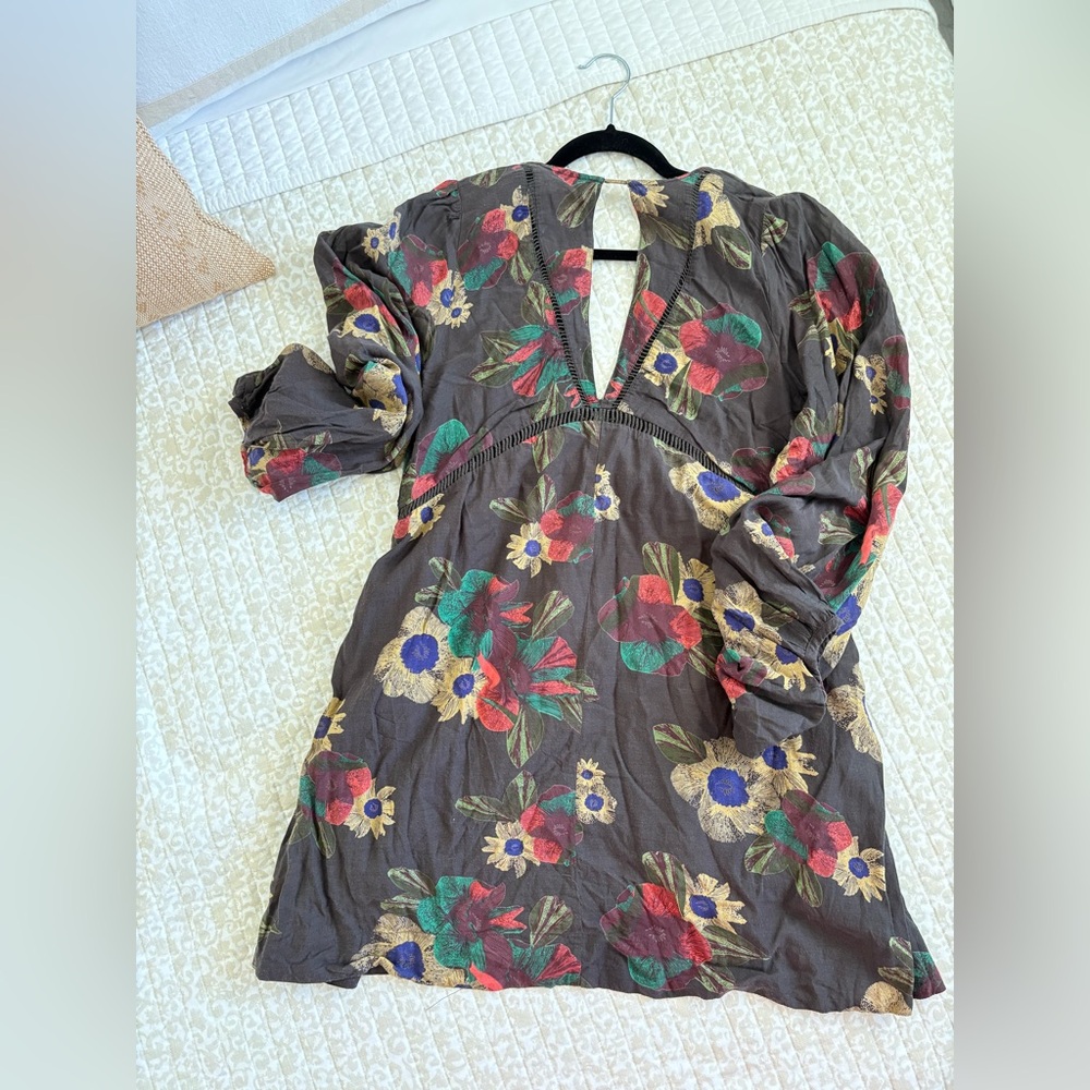 🌼 Free People Strawberry Fields Floral Tunic Mini Dress | Size M - Picture 8 of 16